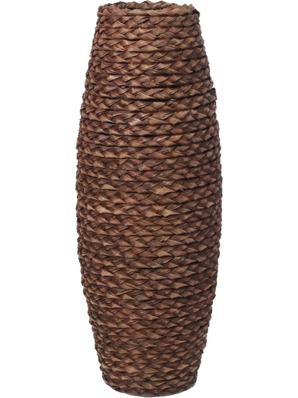 20” Woven Floor Vase - Natural Wood & Grass Tall Decorative Vase for Home Décor